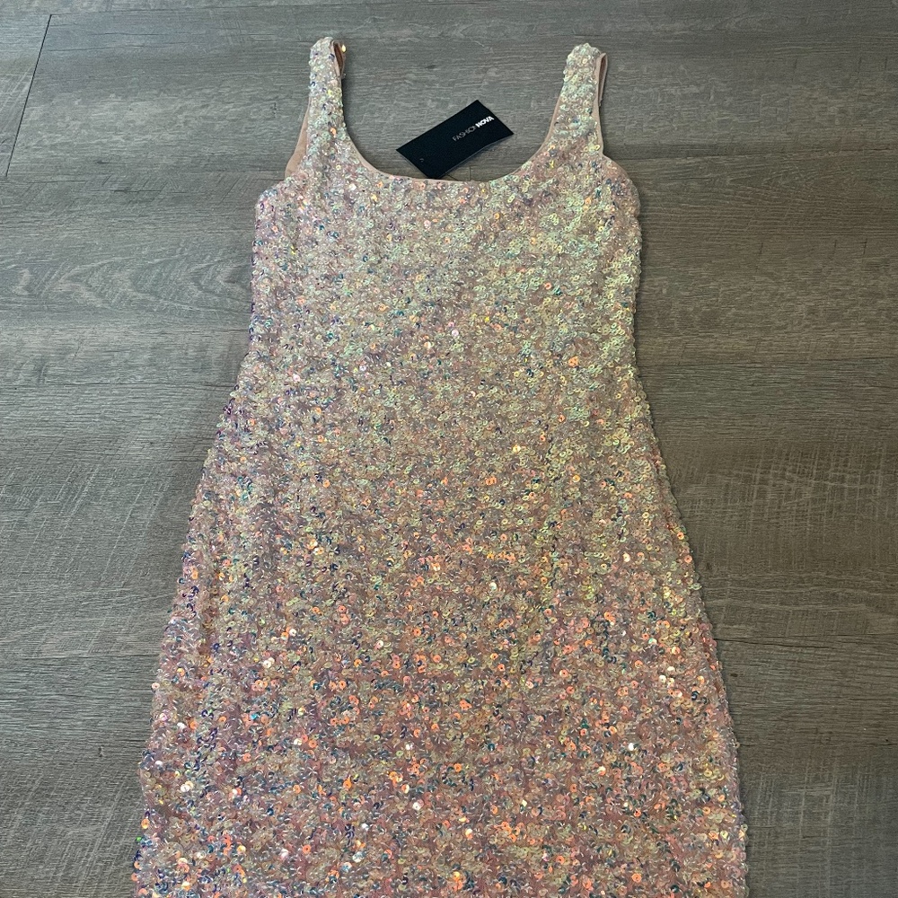 NWT New Year Sparkly sequence mini bodycon size small - Picture 4 of 6